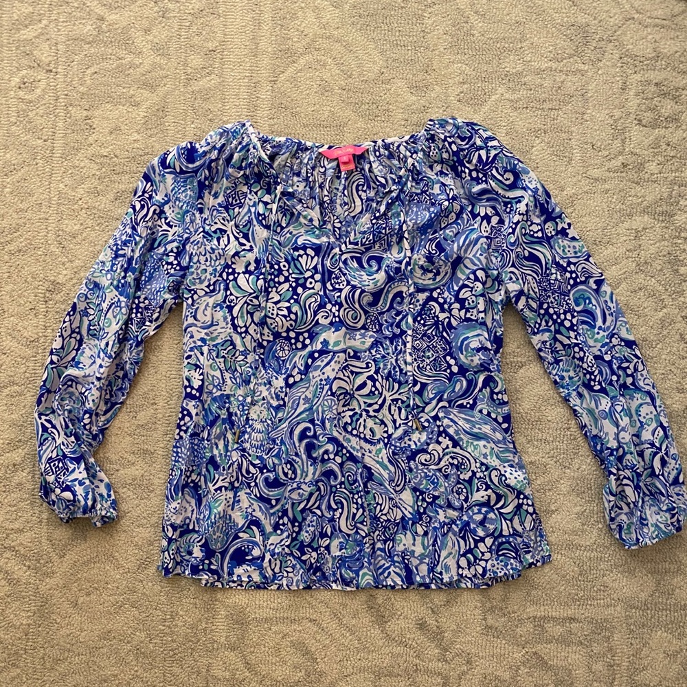 Lilly Pulitzer flowy long sleeve top, size S